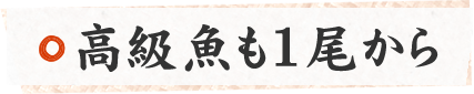 鮮魚セットは高級魚も1尾からご用意